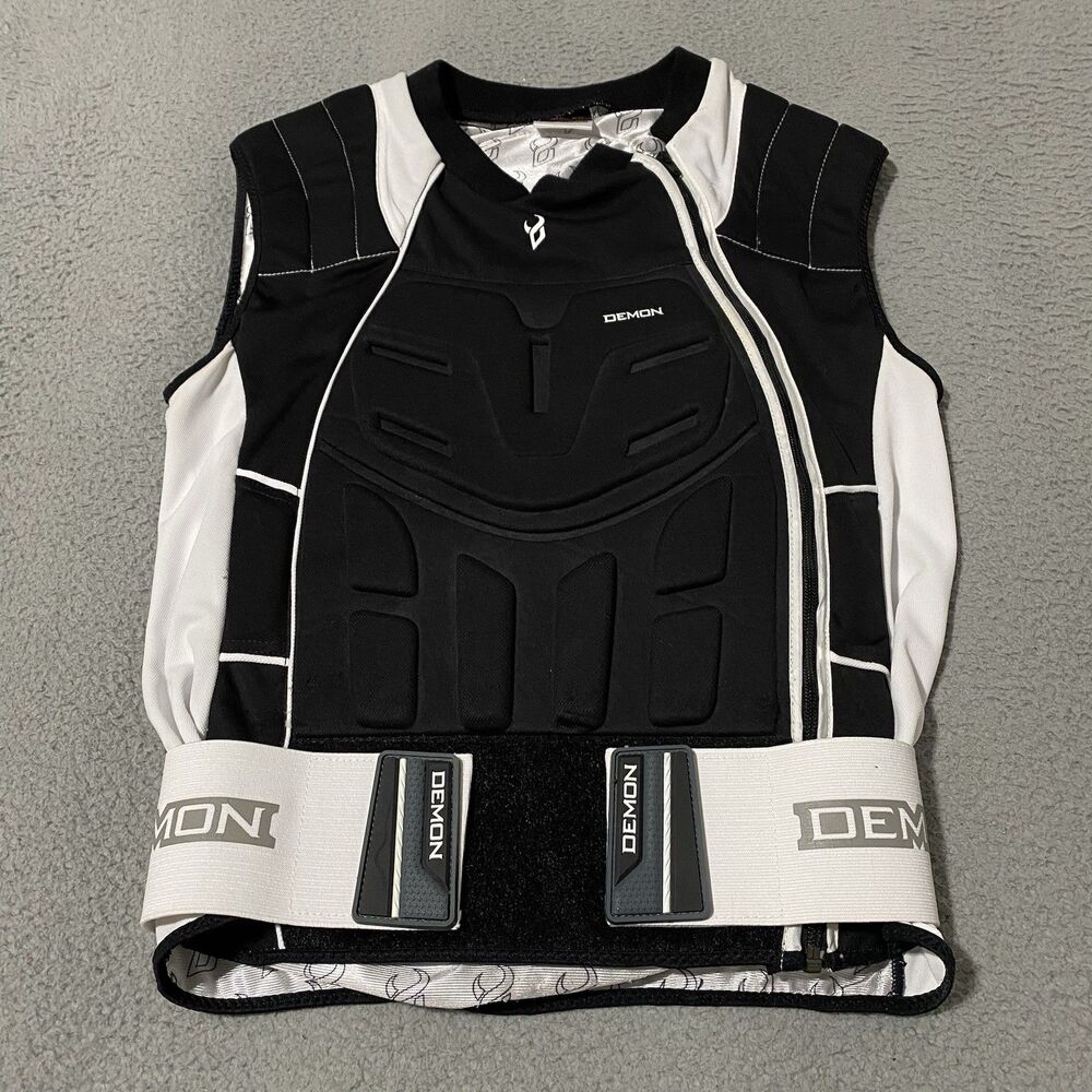 Demon United Shield Vest Men Medium Black White Protective Spine Guard Snowboard